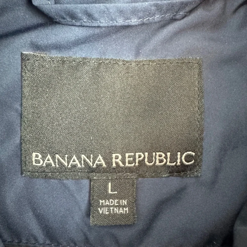 Banana Republic Quilted Puffer Vest Men Large Navy Blue Diamond Stitch 256853-00